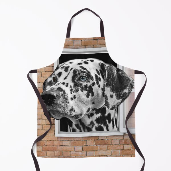 Item preview, Curious Dalmatian Dog Looking out Window - Brick Wall designed and sold by ittybittyowl.
