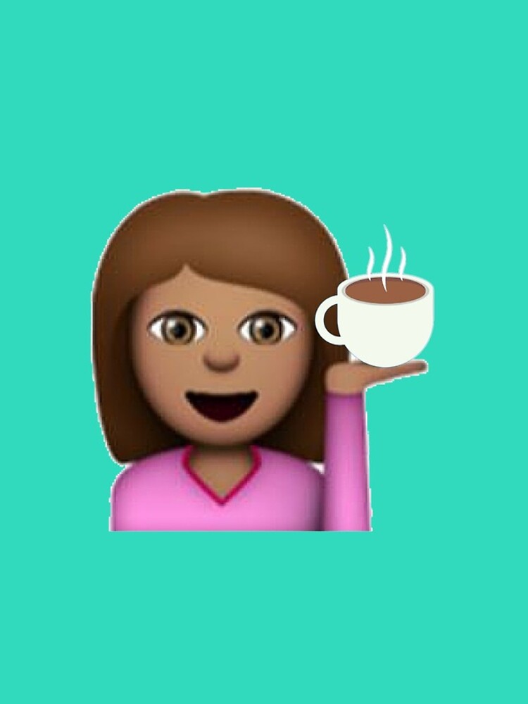 "Hair Flip and Coffee Emoji (Medium Skin & Brown Hair)" iPhone Case for