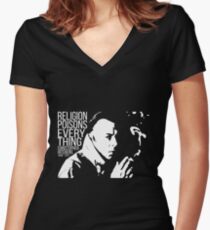 Christopher Hitchens - Religion Women's Fitted V-Neck T-Shirt