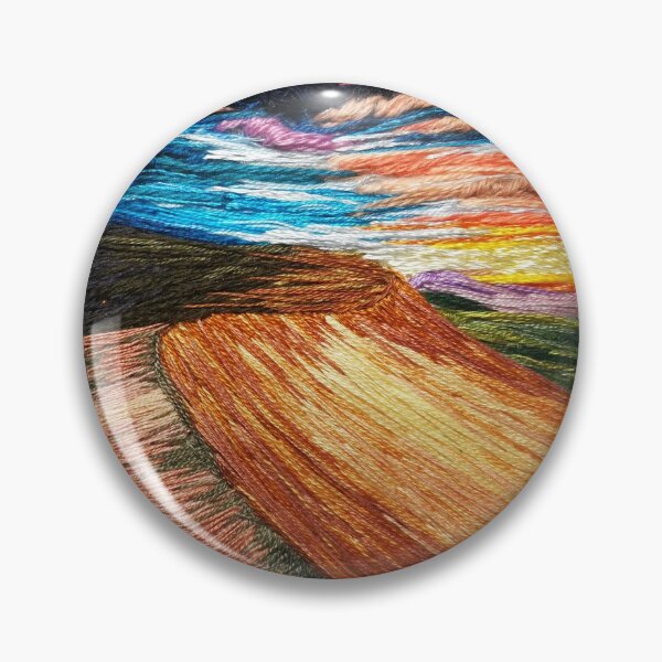Item preview, Sunset in the desert. Embroidered landscape designed and sold by Limonush.