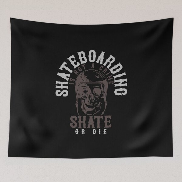 Item preview, Skull With Helmet Skateboarding Is Not A Crime designed and sold by Two Left Hands Design.