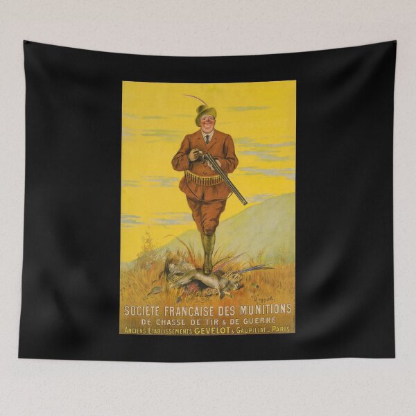 Item preview, retro societe francaise de munitions de chasse de tir et de guerre designed and sold by CorasPosters.