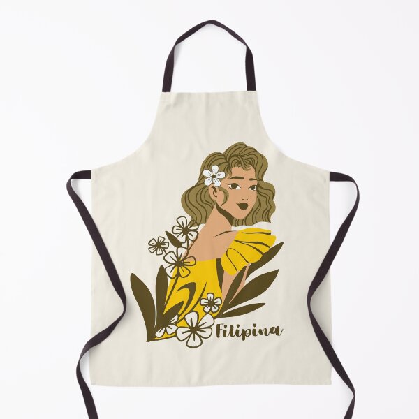 Item preview, Beautiful Filipina with Sampaguita and Mustard Colored Dress, Pinay, Sampaguita, Filipiniana, Filipino designed and sold by AloraDesigns.