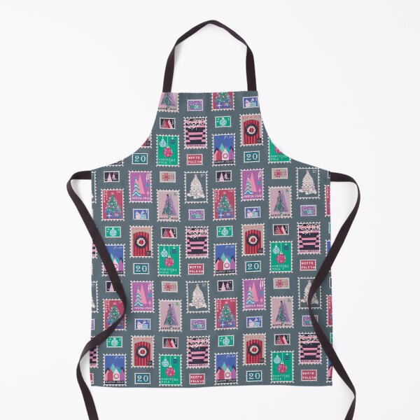 Item preview, Vintage christmas stamps with a sophisticated grey/green designed and sold by BlackDogArtists.