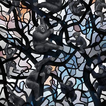 Artwork thumbnail, Chimpanzees in Tree by WildMindsGear