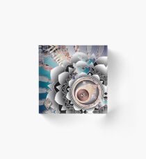 3rd Quarter Moon Hex Acrylic Block