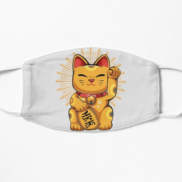 Masques En Tissu Sur Le Theme Maneki Neko Chat Porte Bonheur Chinois Redbubble