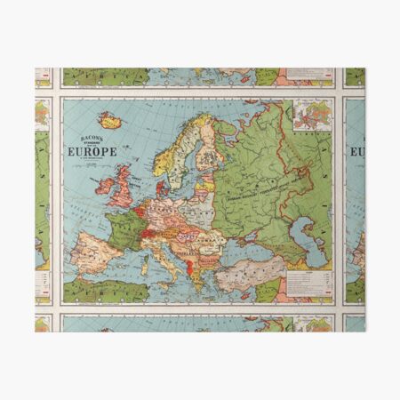 "Standard Map of Europe by George Washington Bacon (1830–1922) Vintage 