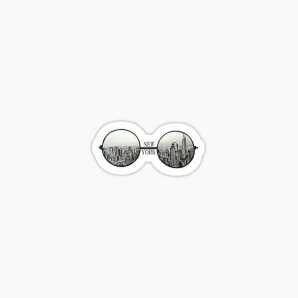 New York Glasses Sticker Sticker