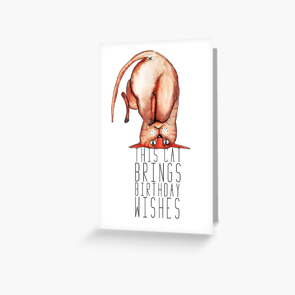 This cat brings you birthday wishes Greeting Card