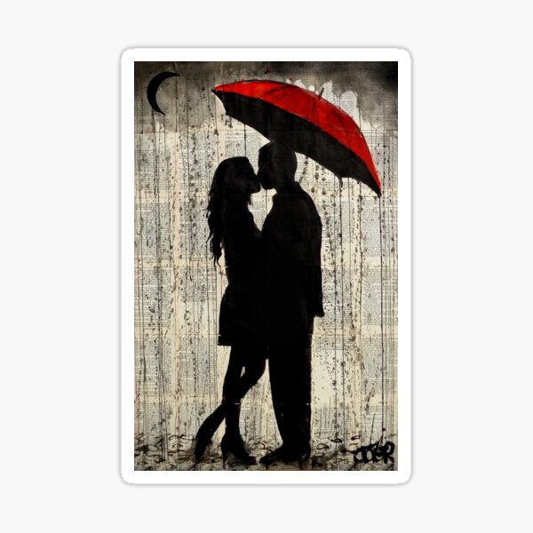 rainy day love Sticker