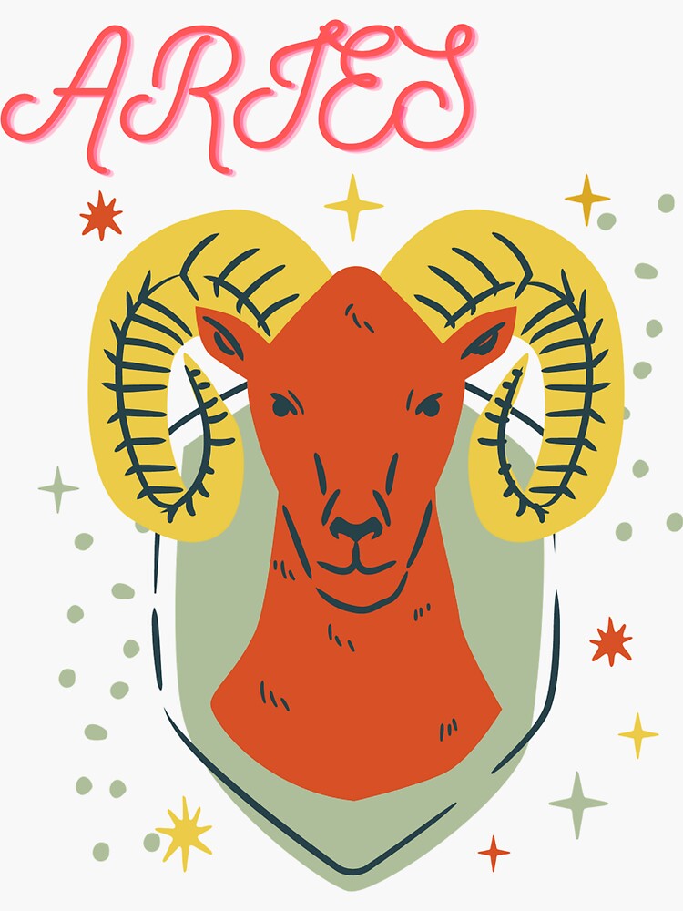 "Pick your zodiac sign Aries " Sticker by Rajzone Redbubble