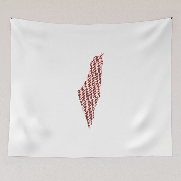 Item preview, Red Palestinian kufiya map خريطة فلسطين بالكوفية الحمرا designed and sold by foreveryone.