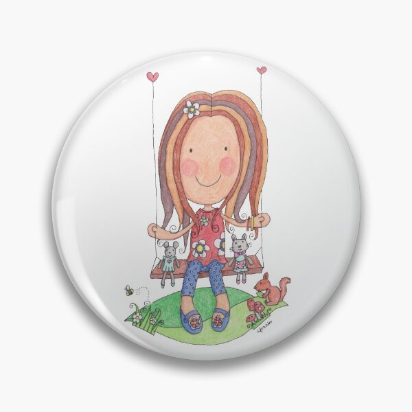 Item preview, Girl on Swing - Whimsical Garden Scene designed and sold by LouiseFranksArt.
