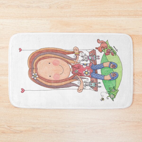 Item preview, Girl on Swing - Whimsical Garden Scene designed and sold by LouiseFranksArt.
