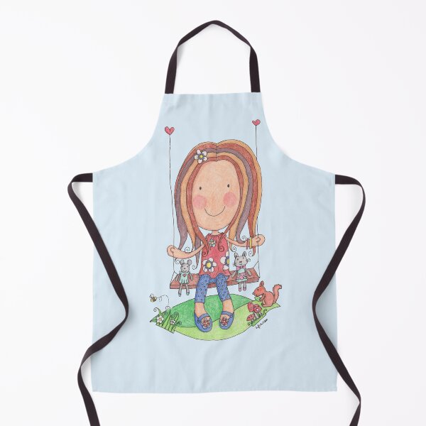 Item preview, Girl on Swing - Whimsical Garden Scene designed and sold by LouiseFranksArt.