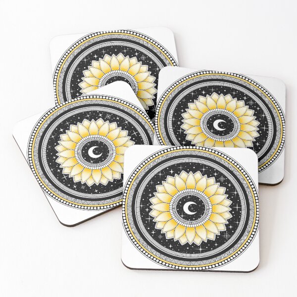 Item preview, Sunflower and Moon Mandala designed and sold by LorenaElenaArt.