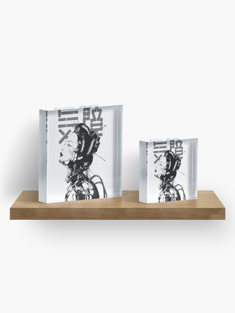 Alternate view of Cyberpunk Girl Vaporwave Aesthetic Acrylic Block