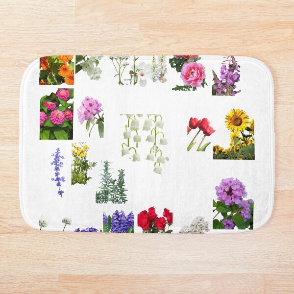Aperçu de l'œuvre Zinnia Yarrow Jasmin blanc Trèfle blanc Verveine violette Valériane Tansy Tournesol Muflier motif floral design créée et vendue par Codeabdul.