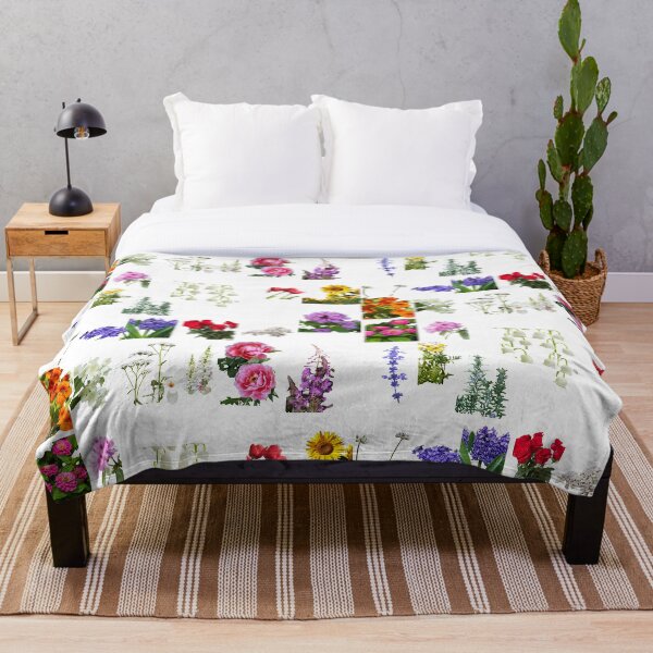 Item preview, Zinnia Yarrow White Jasmine White clover Violet Verbena Valerian Tansy Sunflower Snapdragons floral pattern design designed and sold by Codeabdul.