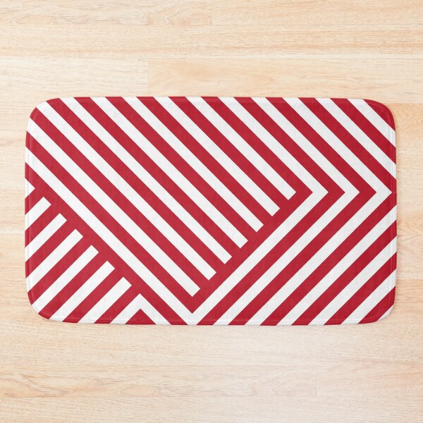 Item preview, Preppy Wihte and Red Stripes Abstract Geometric Optical Illusion Lines designed and sold by IamTrending.