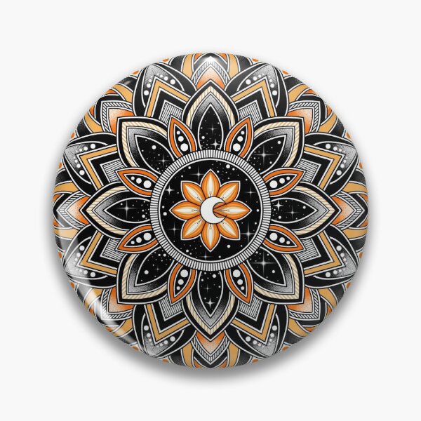 Item preview, Orange Moon Flower Mandala designed and sold by LorenaElenaArt.