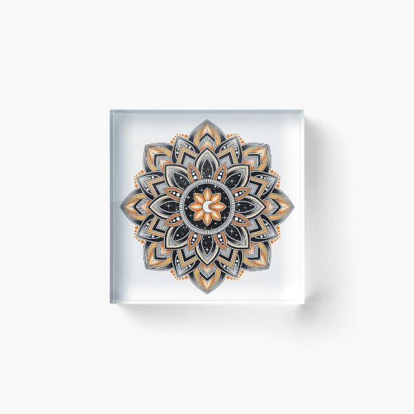 Item preview, Orange Moon Flower Mandala designed and sold by LorenaElenaArt.