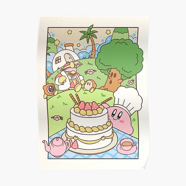 Kirby et King Dedede Tea Party Poster