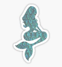 Blue Scale Mermaid Silhouette Sticker