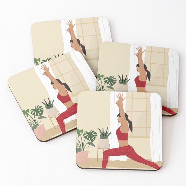 Item preview, Woman Doing Yoga with Plants Minimal Abstract Art designed and sold by Susie Gallery.
