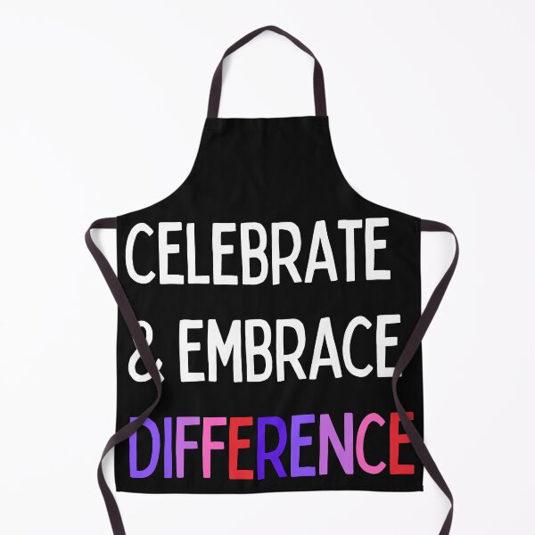 Item preview, Celebrate and embrace difference. Text only design. White, multi-colour. designed and sold by JellyBeenzz.