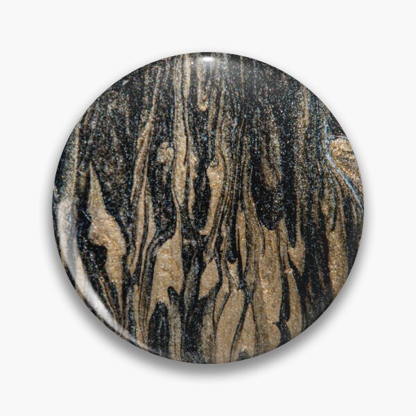 Item preview, Abstract gold and black paint pour designed and sold by krisgreenwood.