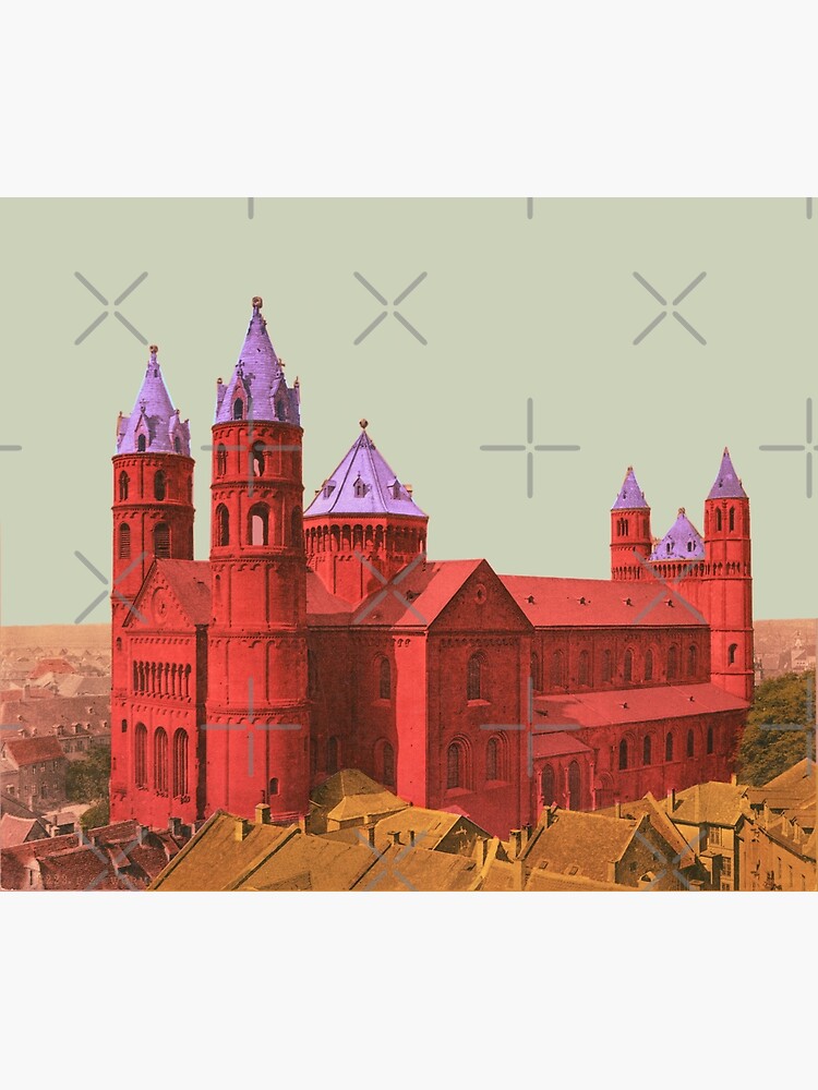 "Nostalgic cityscape of Worms Cathedral, imposing building in Rhineland