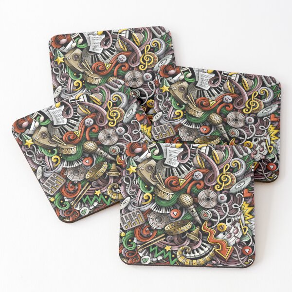 Item preview, Music Hand Draw 3d Pattern graffiti Art Beat Texture Mic designed and sold by elhefe.