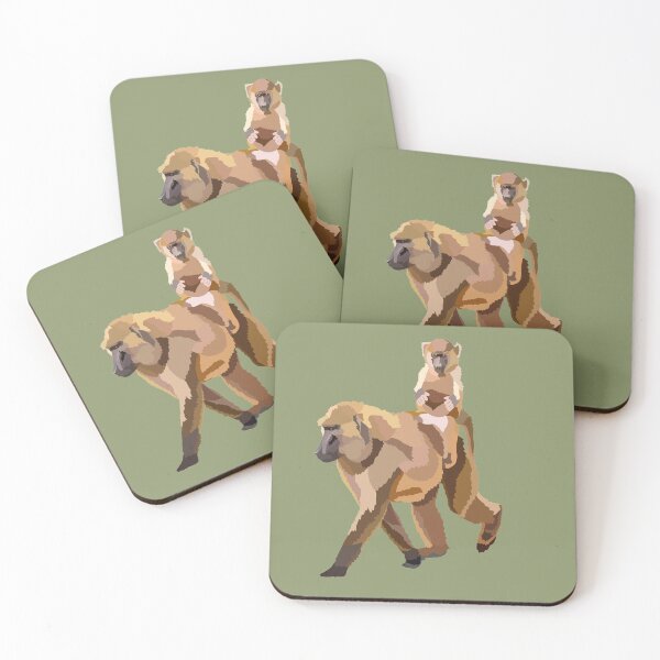 Item preview, O is for Olive Baboon , Olive Baboon – African Savanna Primate Wildlife Illustration designed and sold by PrettylittlepastelUk.