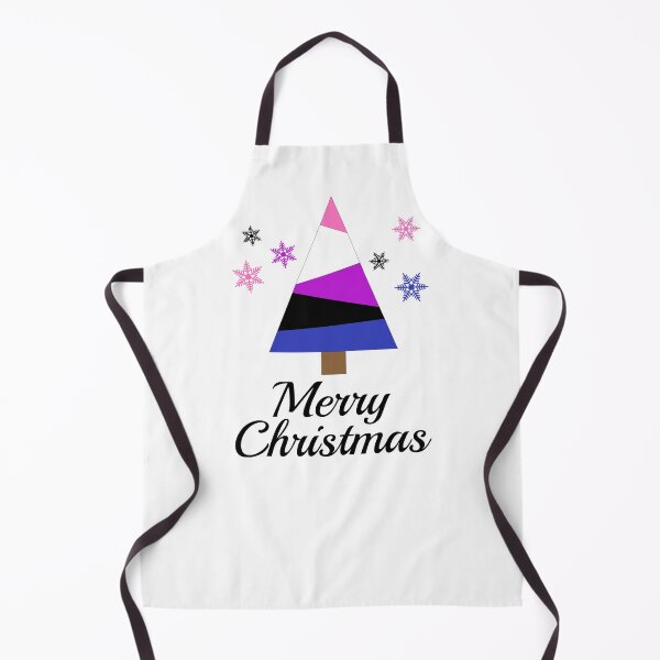 Item preview, Merry Christmas Genderfluid Flag Christmas Tree and Snowflakes designed and sold by ontrendshirts.
