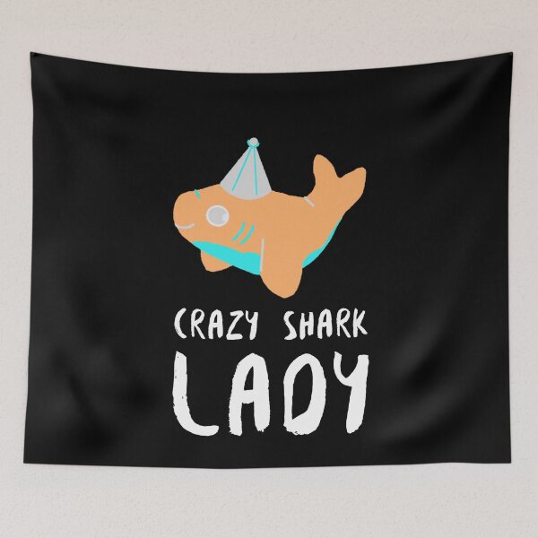 Item preview, Crazy Shark Lady Cartoon Party designed and sold by jacks-tees.