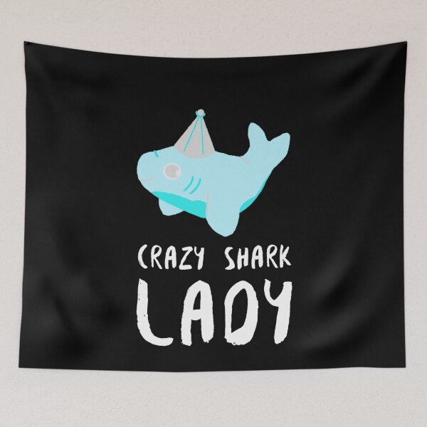 Item preview, Crazy Shark Lady Cartoon Party designed and sold by jacks-tees.