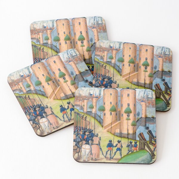 Item preview, Cannons firing at a besieged city in flames designed and sold by brushandframes.