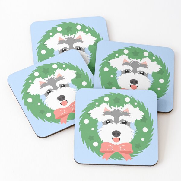 Item preview, Miniature Schnauzer Christmas Wreath designed and sold by Lulupainting.