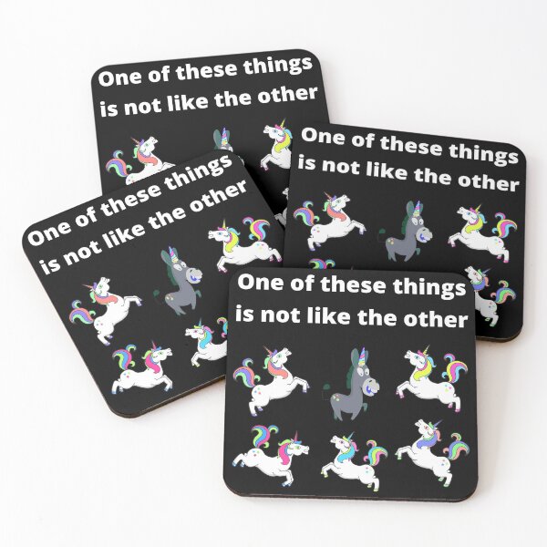 Item preview, One of These Things is Not Like The Other. Unicorn Uni-con_White Text designed and sold by StayCuztom.