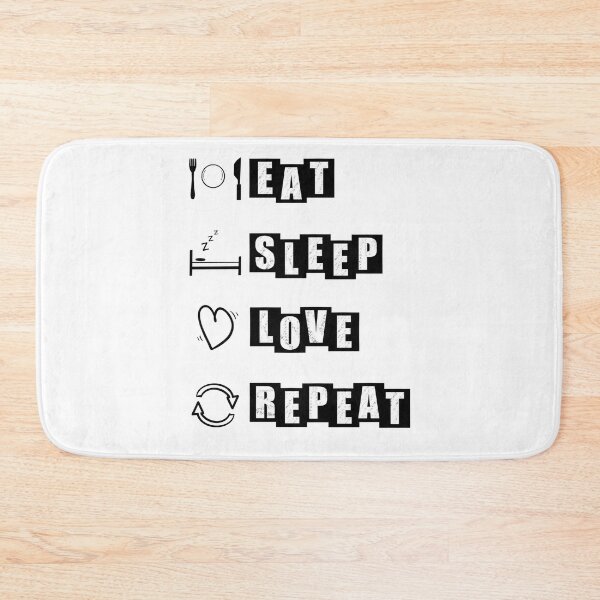 Item preview, Eat, Sleep, Love, Repeat - white designed and sold by BusyMonkeys.