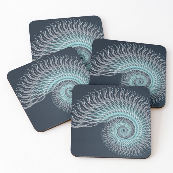 Item preview, Blue snail in fractal lines designed and sold by Nicole Bleck.