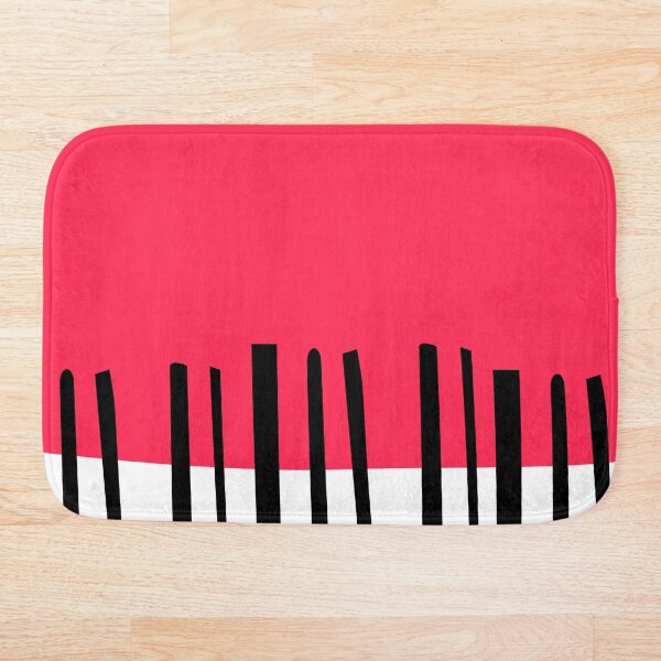 Item preview, Colorful Geometric Modern Abstract Design | Bright Pink Background With Vertical Black & White Stripes designed and sold by ukoko.