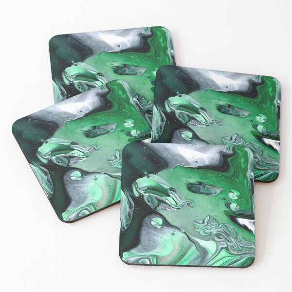 Item preview, Pouring Acrylic - Green Black White designed and sold by Silbek.