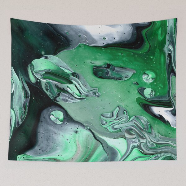 Item preview, Pouring Acrylic - Green Black White designed and sold by Silbek.