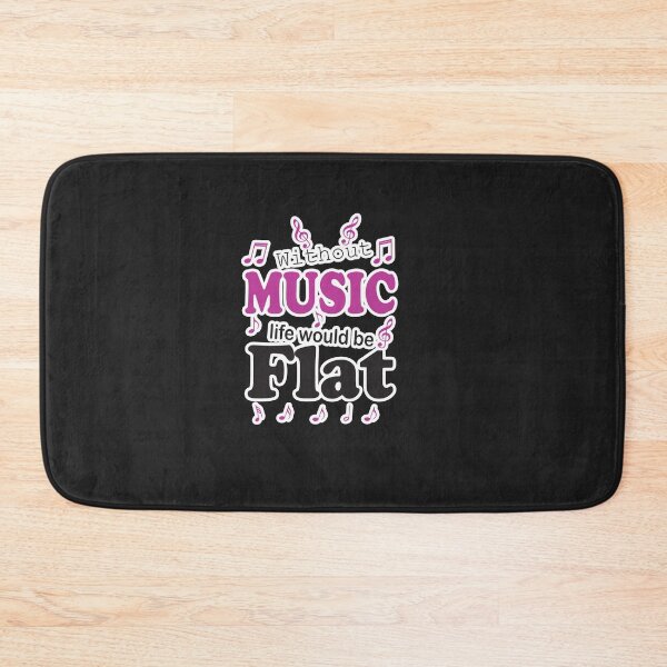 Item preview, Without music life would b flat ,Gift idea illustration design, For Music Lover. designed and sold by Geeks-Design.