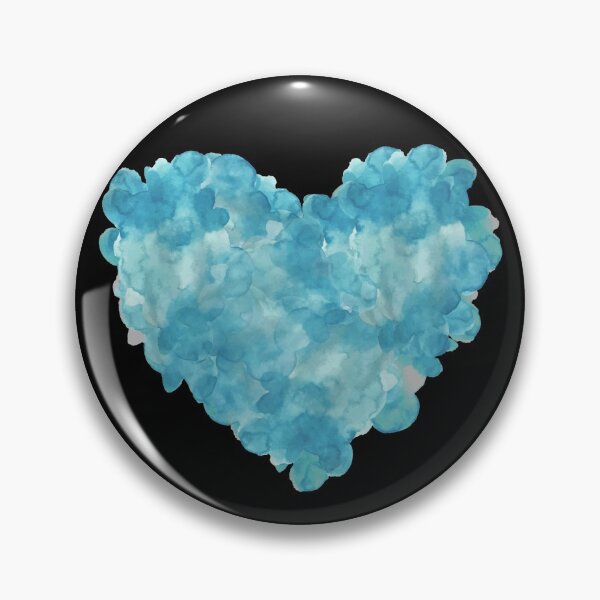 Item preview, kawaii blue watercolor hearts sticker set designed and sold by niamin.