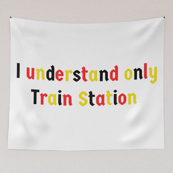 Item preview, Funny German Phrase Bahnhof Train Station designed and sold by Time4German.