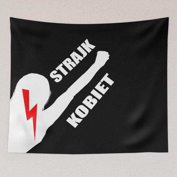 Item preview, Strajk Kobiet Fist Poland Red Lightning Bolt designed and sold by oxoxoxo.